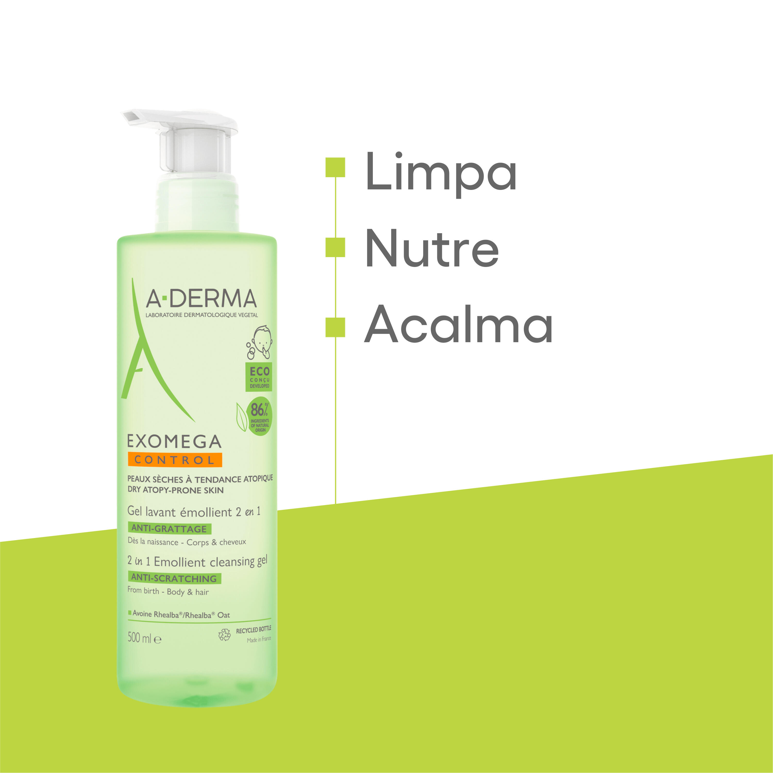 Exomega Control  Gel De Lavagem Emoliente 2 Em 1 Antiprurido
