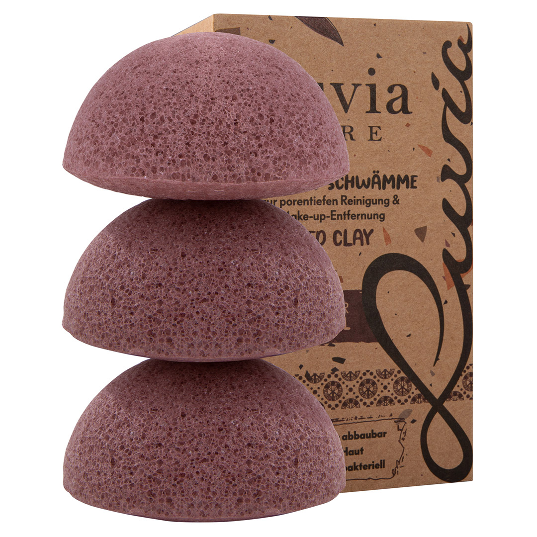 Konjac Schwamm - Set Red Clay