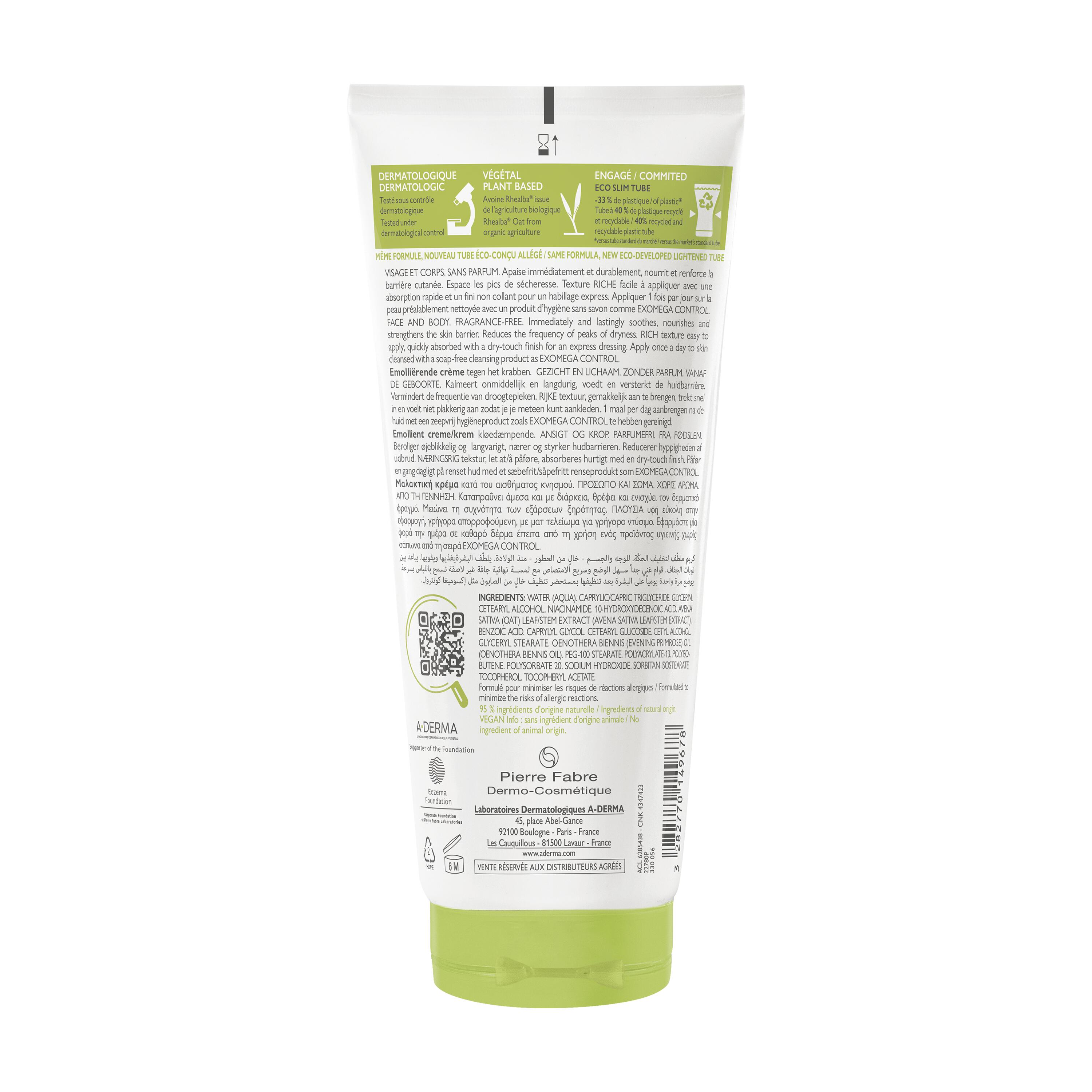 Exomega Control  Creme Emoliente Antiprurido