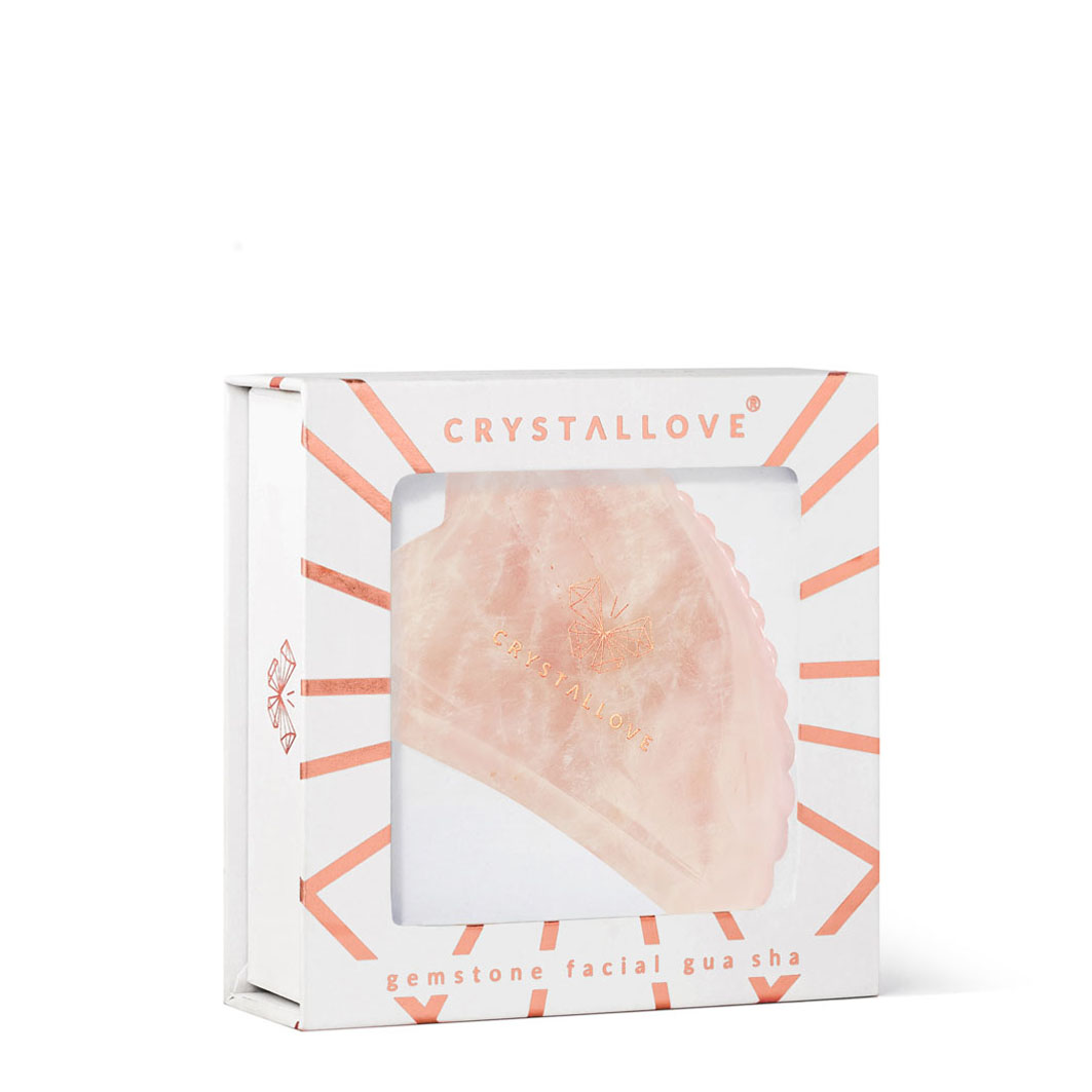 3D Rose Quartz Gua Sha