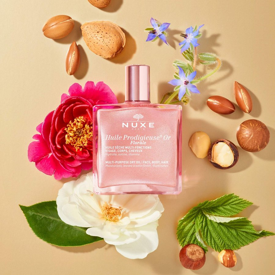Prodigieux Huile Or Florale