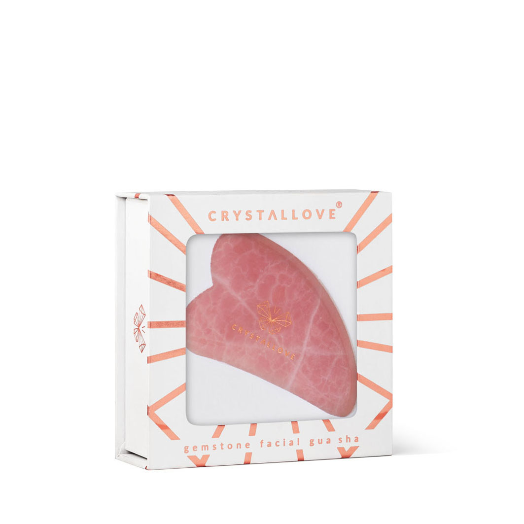 3D Rose Quartz Gua Sha