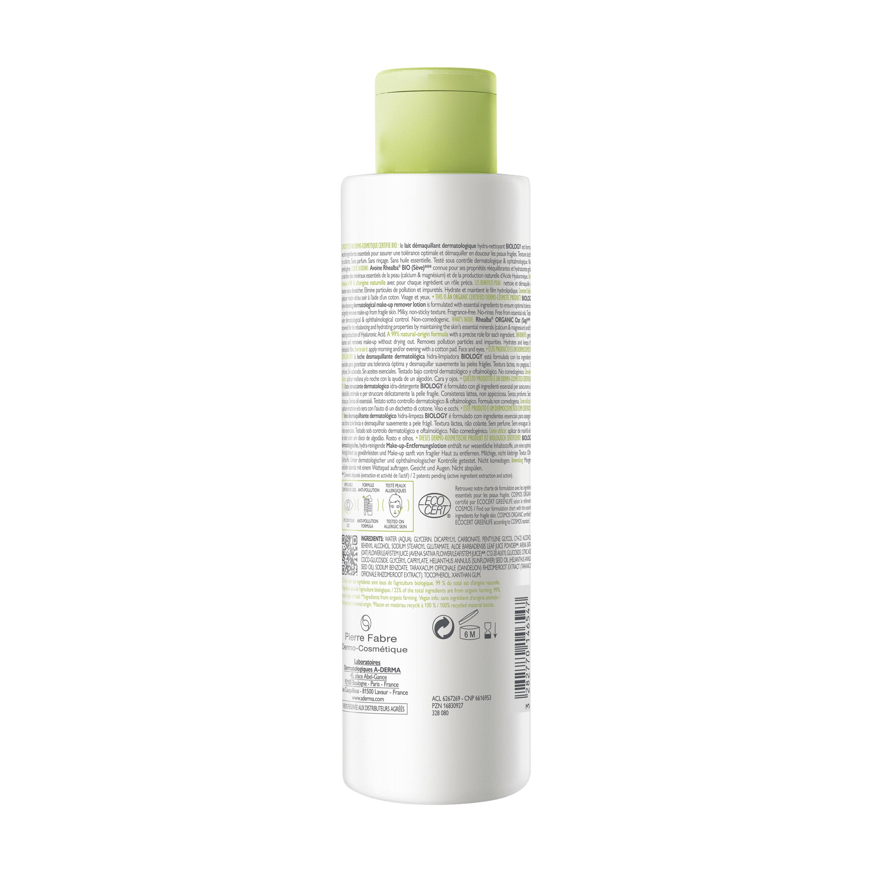 Biology Leite Desmaquilhante Dermatológico Hidra-Limpeza