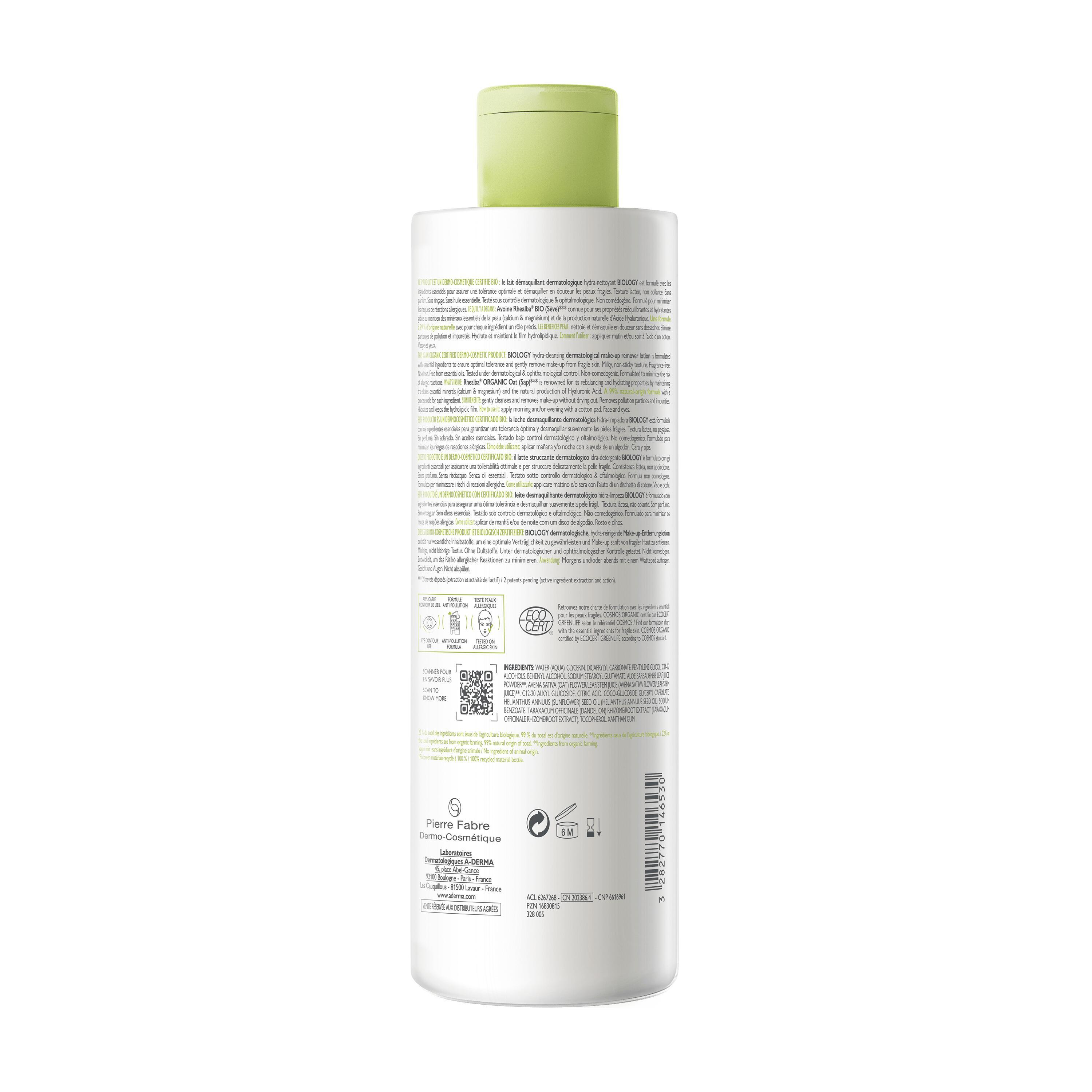 Biology Leite Desmaquilhante Dermatológico Hidra-Limpeza