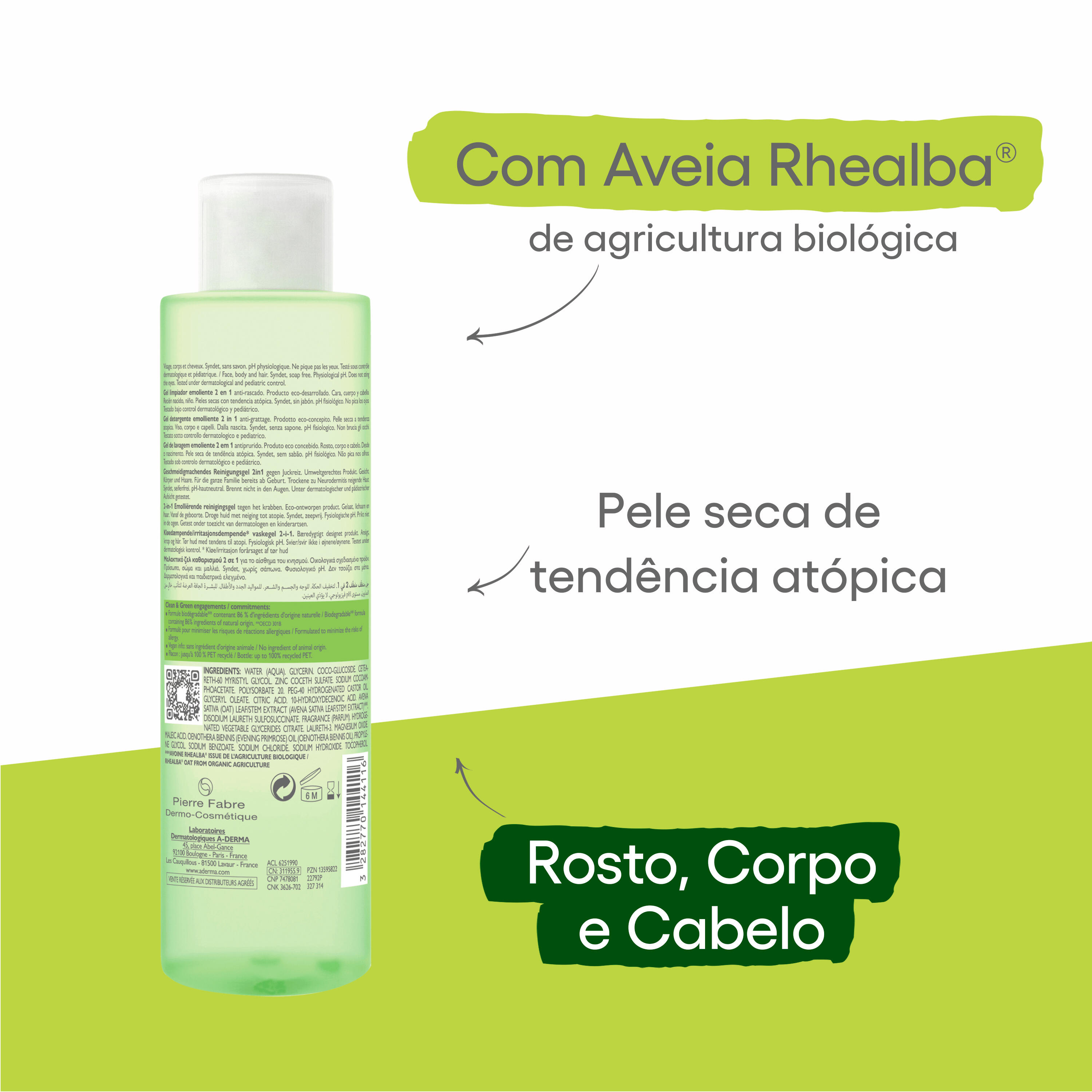 Exomega Control  Gel De Lavagem Emoliente 2 Em 1 Antiprurido