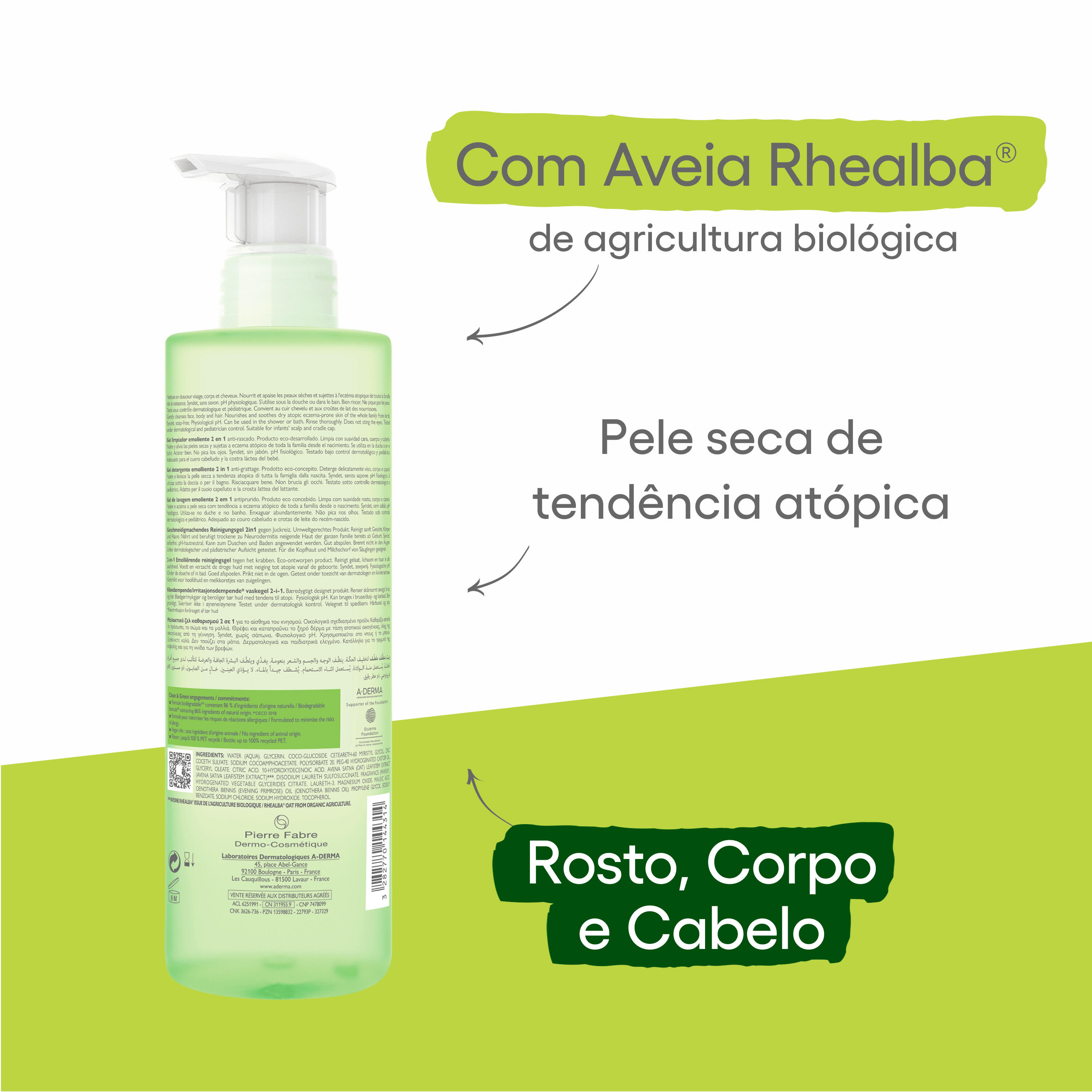 Exomega Control  Gel De Lavagem Emoliente 2 Em 1 Antiprurido