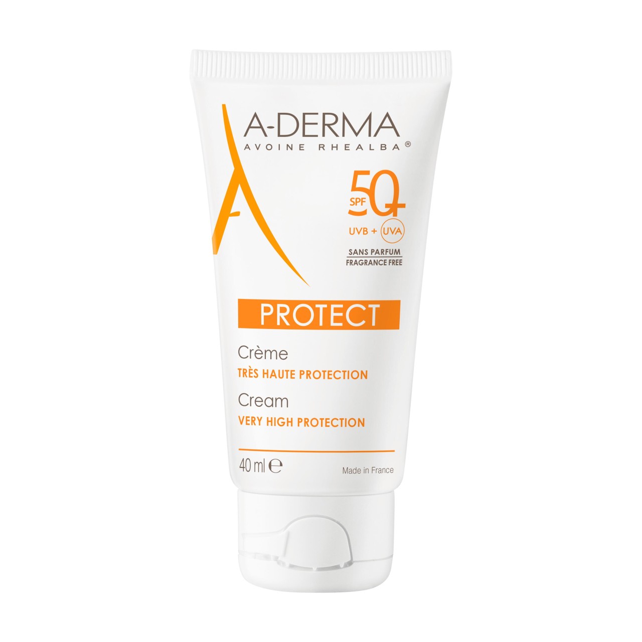 A-DERMA - Creme Solar Rosto Sem Perfume SPF 50+ - 