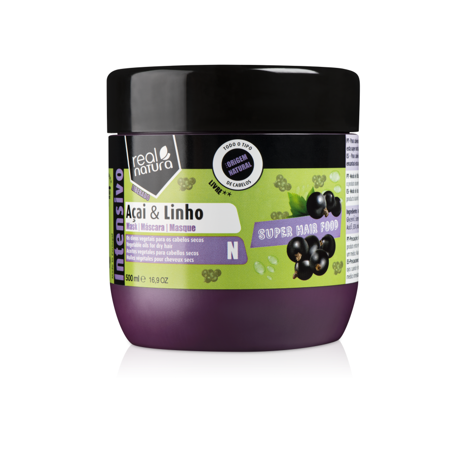 Real Natura - Super Hair Food Máscara Açai E Linho - 