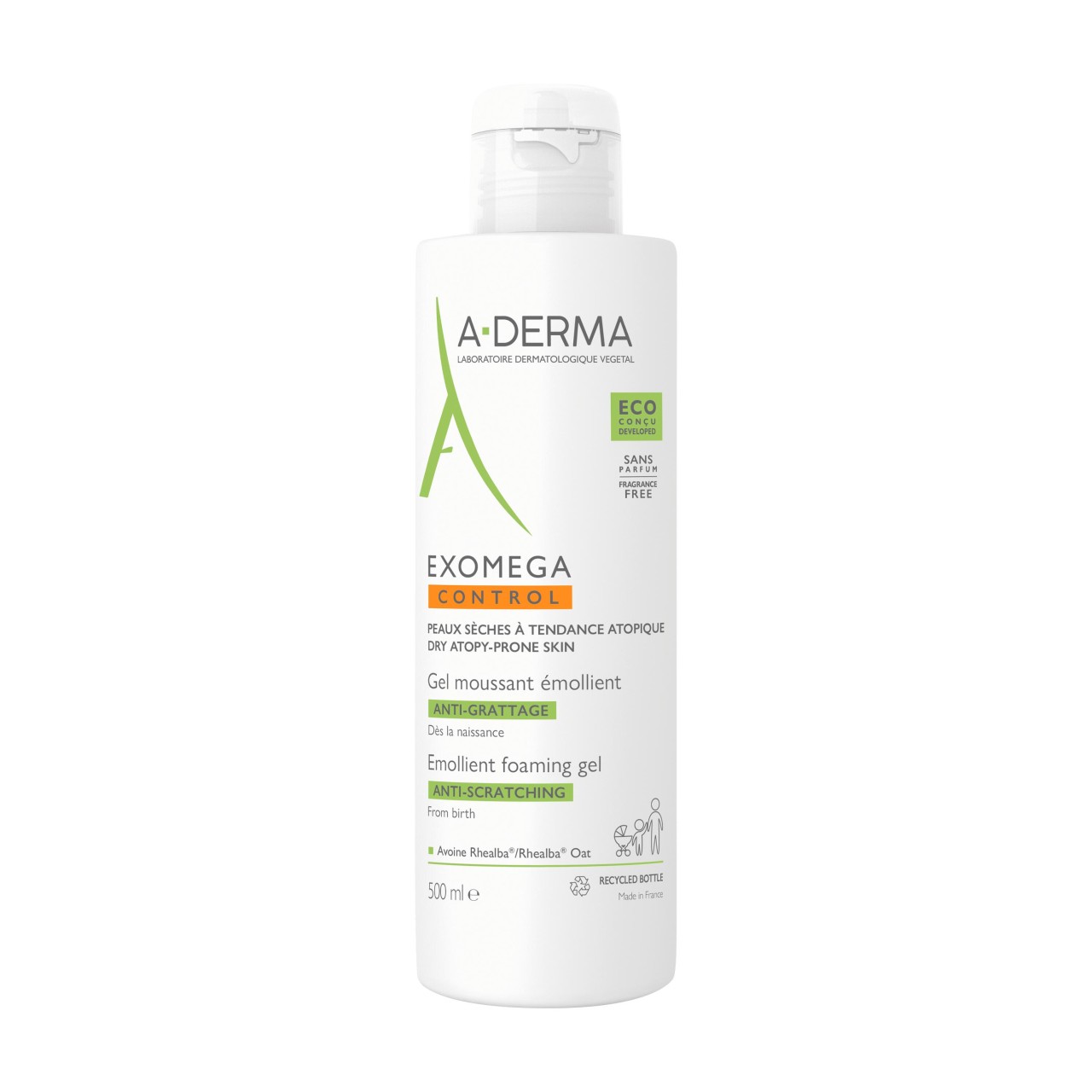 A-DERMA - Exomega Control Gel Espuma Emoliente -  500 ML 