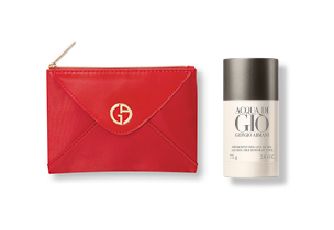 Armani - NA compra de um perfume de igual ou superior a 75ml oferta de uma bolsa ou desodorizante