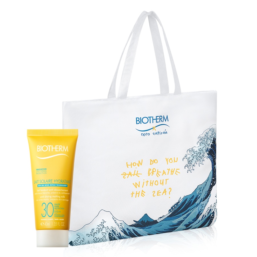 Oferta Biotherm de protetor solar 40ml e saco de praia em compras superiores a 70 euros na marca