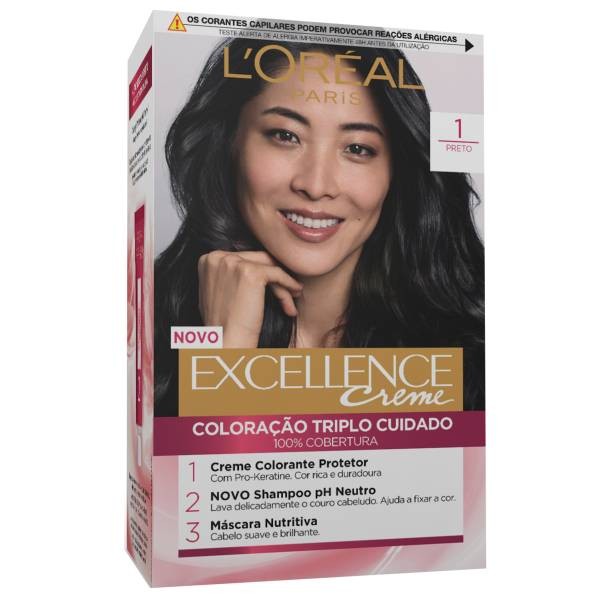 L'Oréal Paris - Excellence Hair Color Cream -  1 - Preto