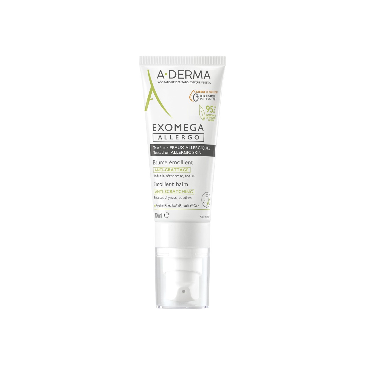 A-DERMA - Exomega Allergo - Bálsamo Emoliente Cosmética Estéril -  40 ml